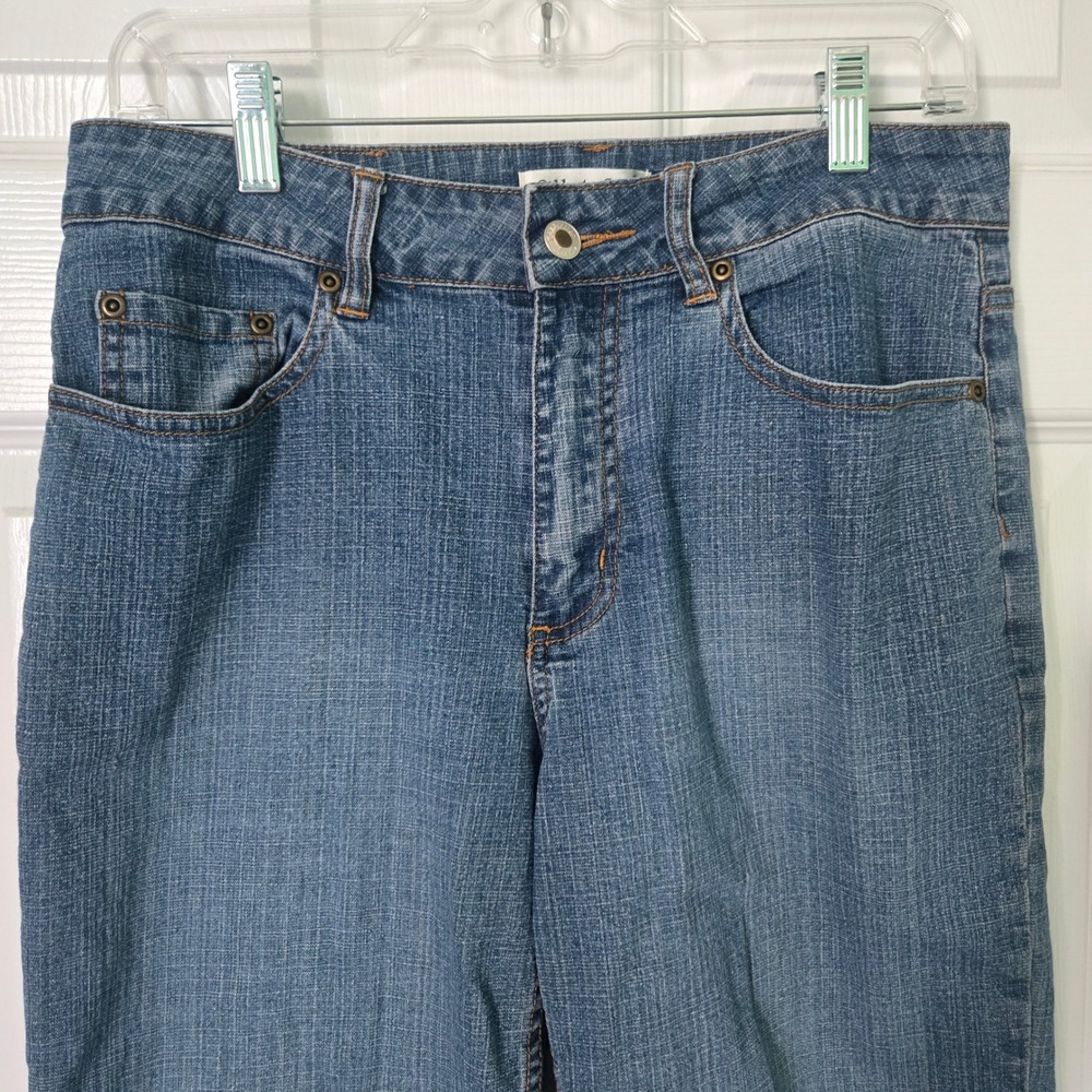 Coldwater Creek Petite 10 Medium Wash Stretch Straight Leg Jeans Womens P10 Blue